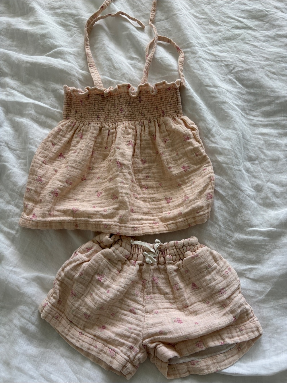 Jamie Kay muslin Toddler tank shorts set.